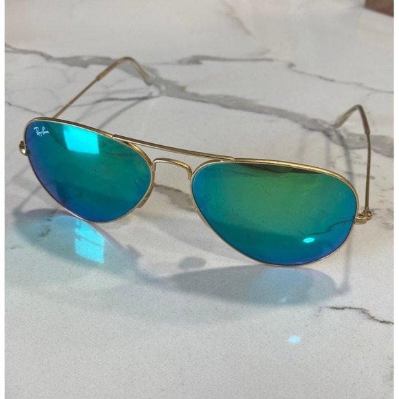 Ray-Ban Blue Green Aviator Sunglasses - Picture 2 of 9